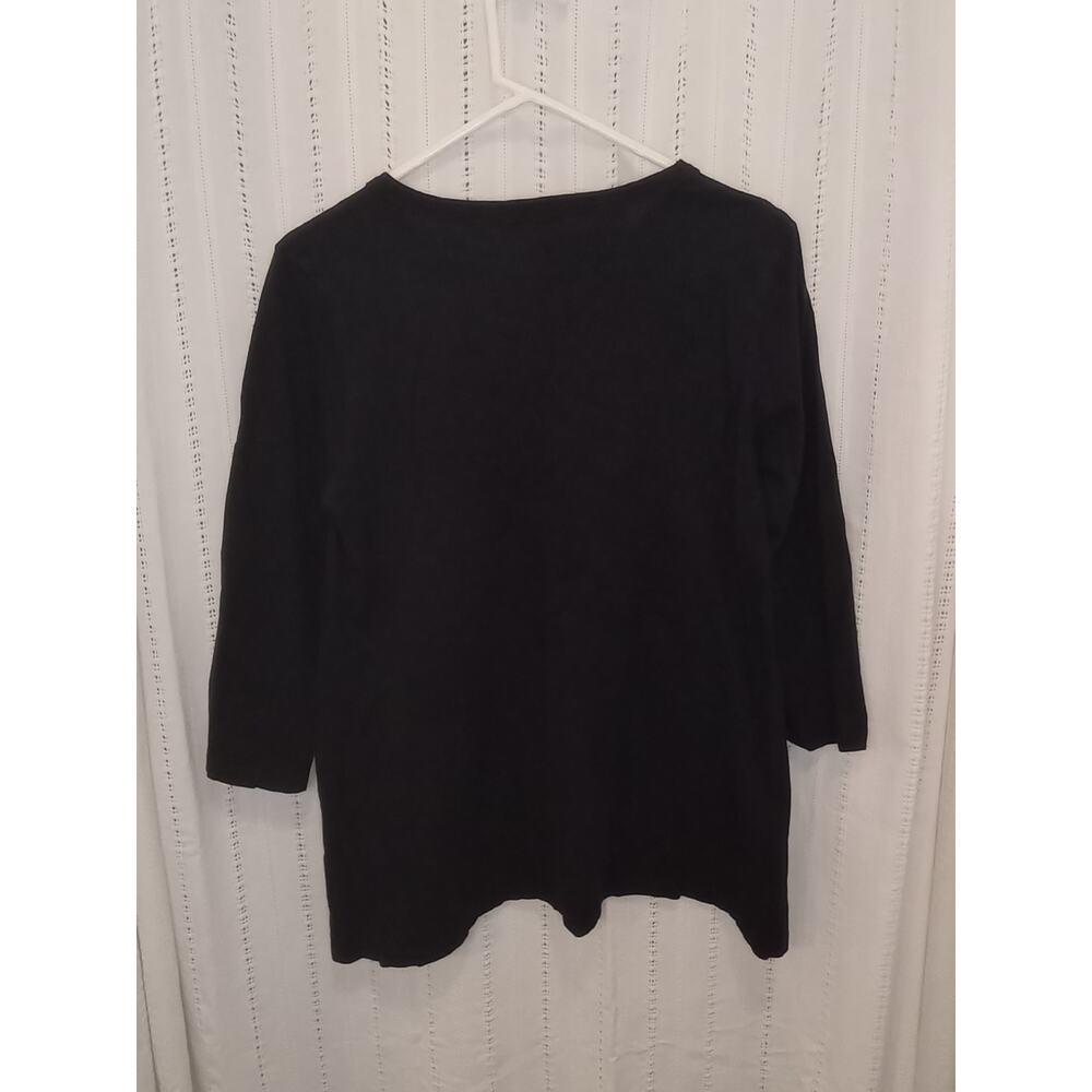 Jess & Jane "Happy Days" Daisy French Brushed Knit Top Art to Wear Artsy Boxy - Picture 3 of 4